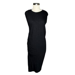 ISABEL MARANT ETOILE Black Bodycon Jersey Knit Midi Dress Women's Size 40 US 8
